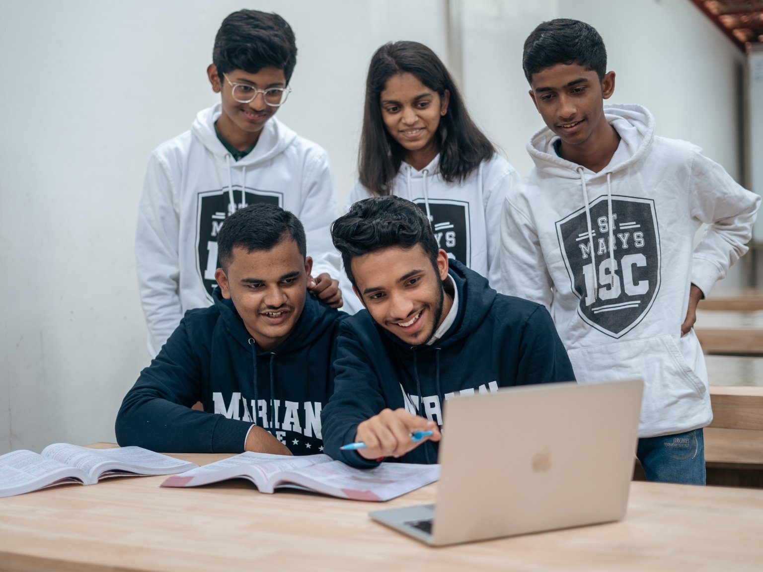 Students collaborating during a science learning session